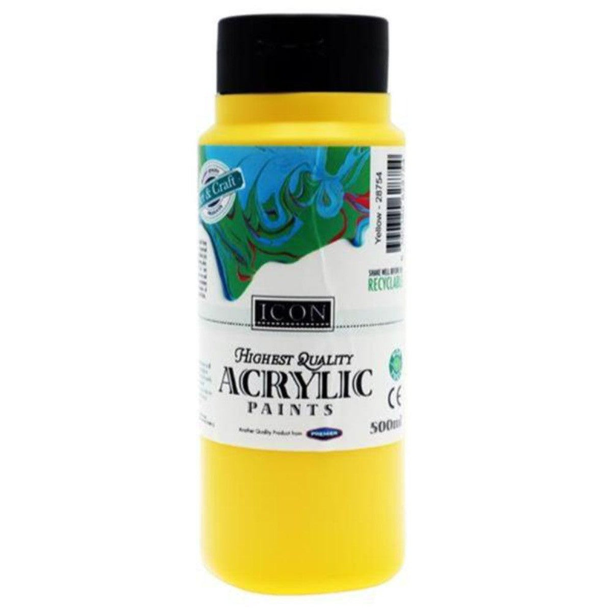 Icon Highest Quality Acrylic Paint 500ml Yellow