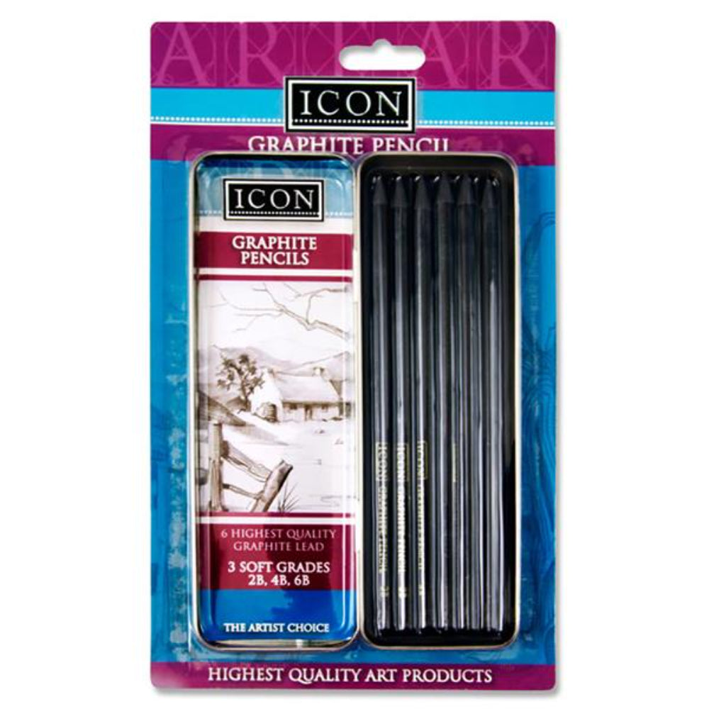 Icon Highest Quality Graphite Pencil Set in Tin-Artist Sets-Icon|StationeryShop.co.uk