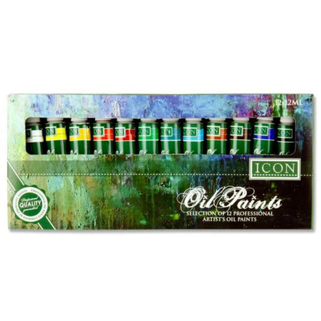 Icon Highest Quality Oil Paints - Box of 12 | Stationery Shop UK