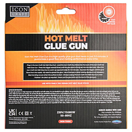 Icon Hot Melt Large Glue Gun - Black