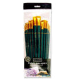 Icon Long Handle Brush Set - Med WhiteTaklon - 12 Pieces