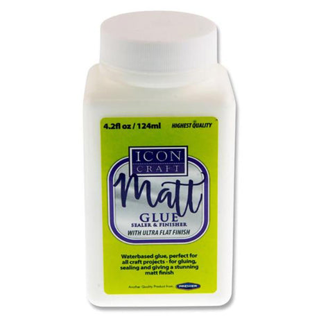 Icon Matt Glue Sealer & Finisher with Ultra Flat Finish - 124ml Bottle-Craft Glue & Office Glue-Icon | Buy Online at Stationery Shop