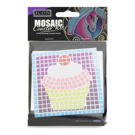 Icon Mosaic Coaster Kit - Cup Cake-Mosaic Kits-Icon | Buy Online at Stationery Shop