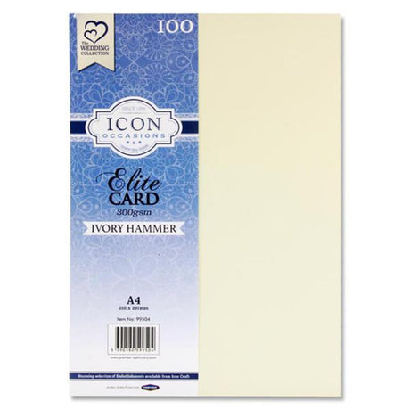 Icon Occasions A4 Hammer Card - 300gsm - Ivory - Pack of 100-Craft Paper & Card-Icon | Buy Online at Stationery Shop