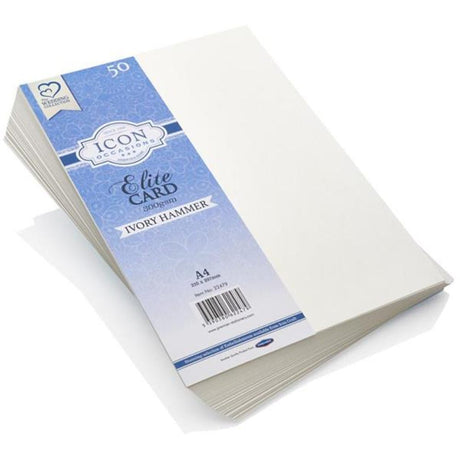Icon Occasions A4 Hammer Card - 300gsm - Ivory - Pack of 50-Craft Paper & Card-Icon|StationeryShop.co.uk
