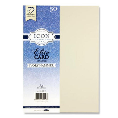 Icon Occasions A4 Hammer Card - 300gsm - Ivory - Pack of 50-Craft Paper & Card-Icon|StationeryShop.co.uk