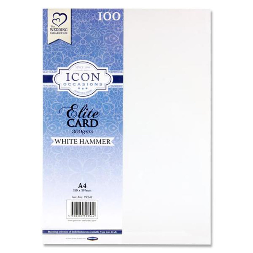 Icon Occasions A4 Hammer Card - 300gsm - White - Pack of 100 | Stationery Shop UK