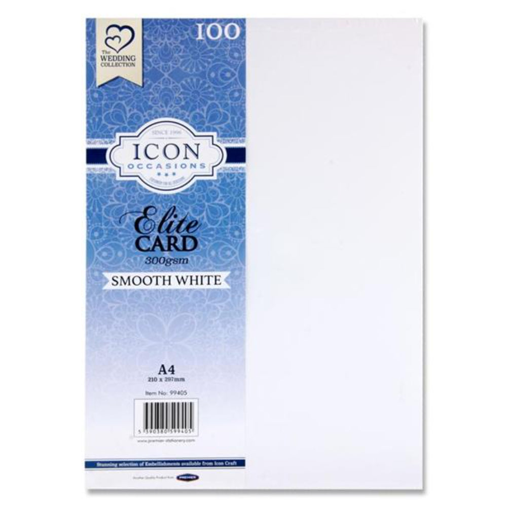 Icon Occasions A4 Smooth Card - 300gsm - White - Pack of 100-Craft Paper & Card-Icon|StationeryShop.co.uk