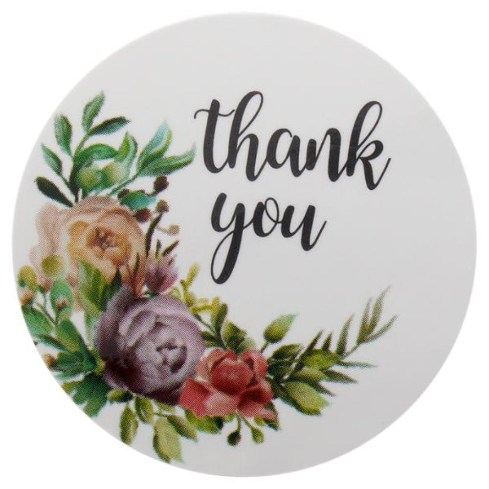 Icon Occasions Stickers Thank You - 500 pieces Floral | Stationery Shop UK