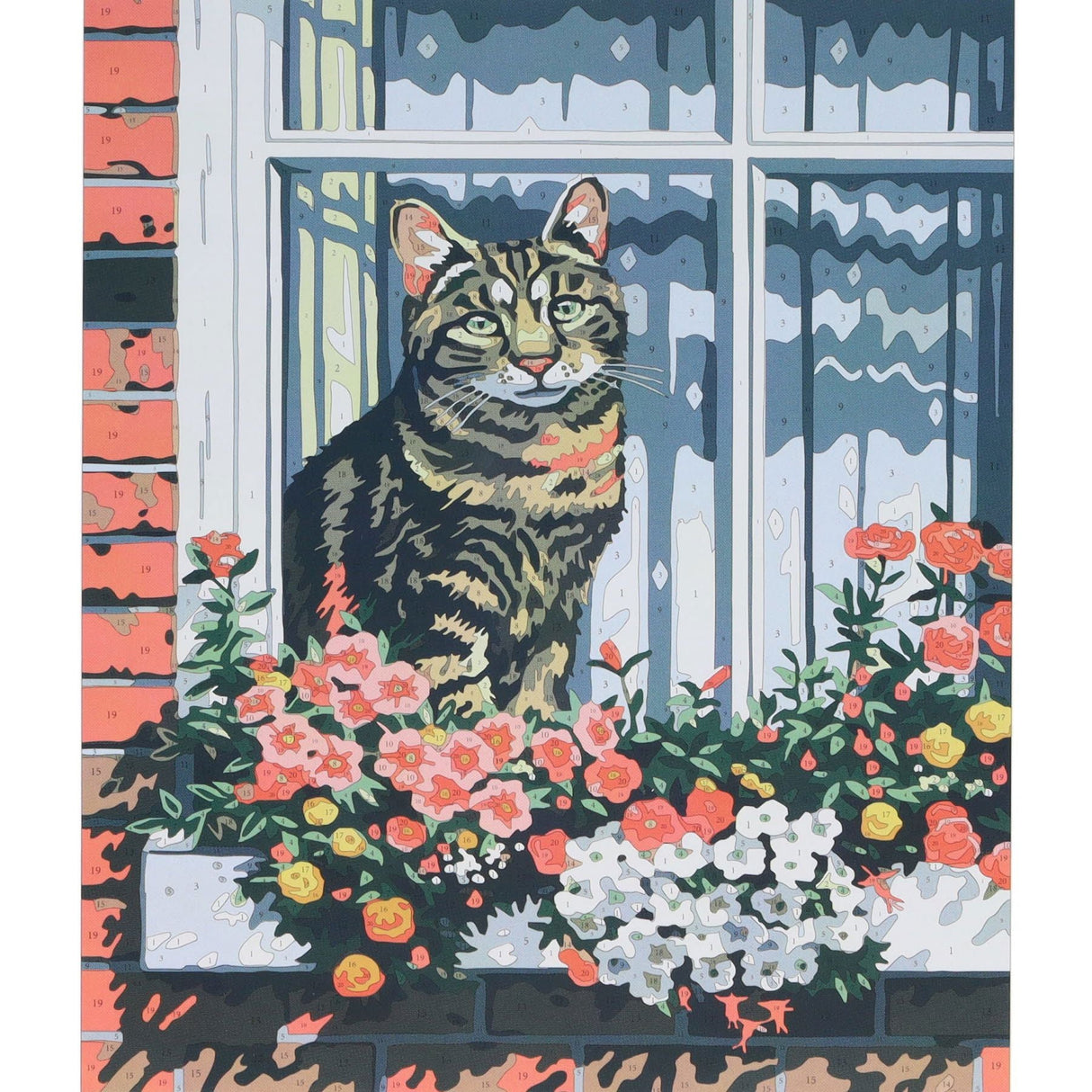 Icon Paint By Numbers Canvas - 300x250mm - Cat at Window-Colour-in Canvas-Icon | Buy Online at Stationery Shop