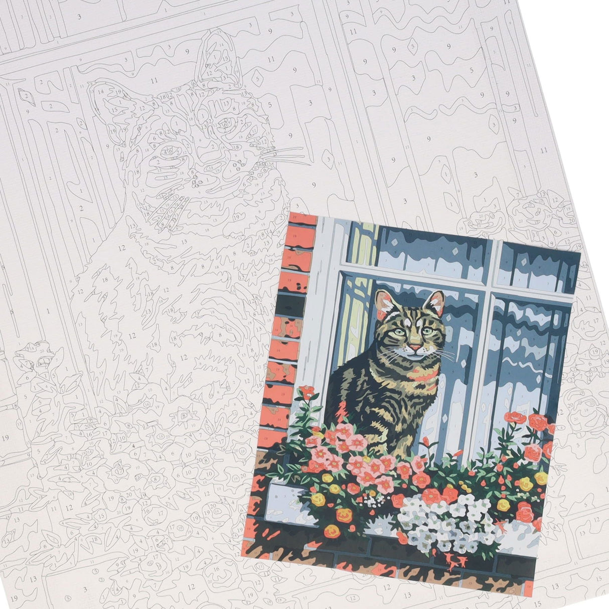 Icon Paint By Numbers Canvas - 300x250mm - Cat at Window | Stationery Shop UK