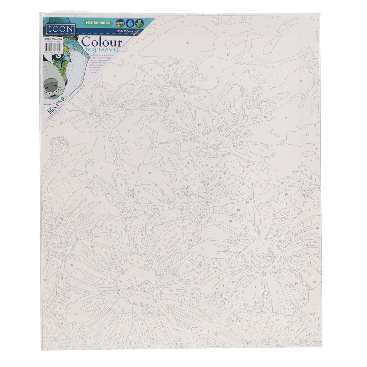 Icon Paint By Numbers Canvas - 300x250mm - Daisy Meadow | Stationery Shop UK