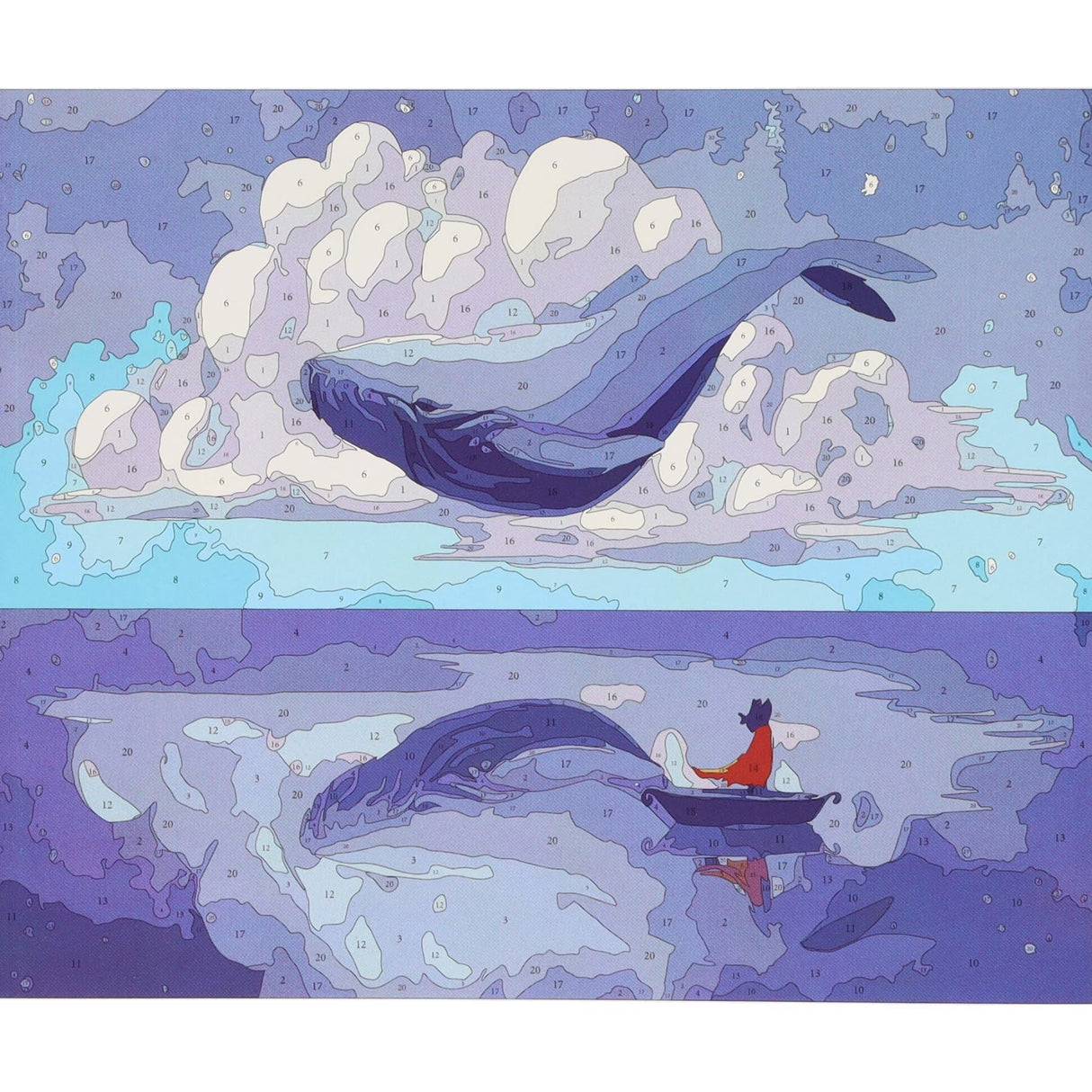 Icon Paint By Numbers Canvas - 300x250mm - Whale & Girl-Colour-in Canvas-Icon | Buy Online at Stationery Shop