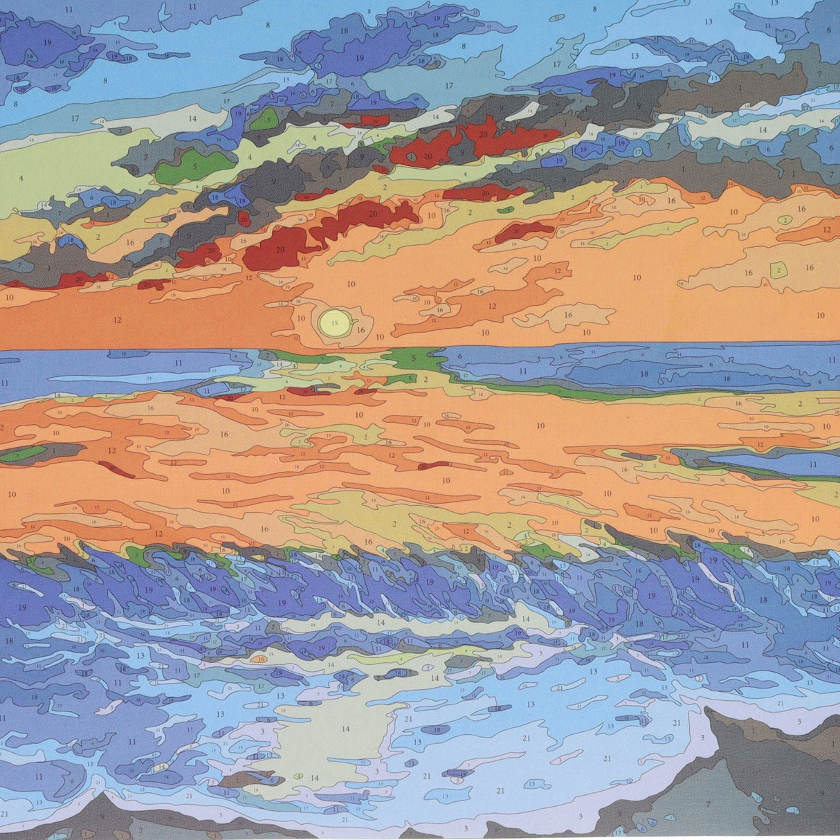 Icon Paint By Numbers Canvas - 300x300mm - Sunset | Stationery Shop UK