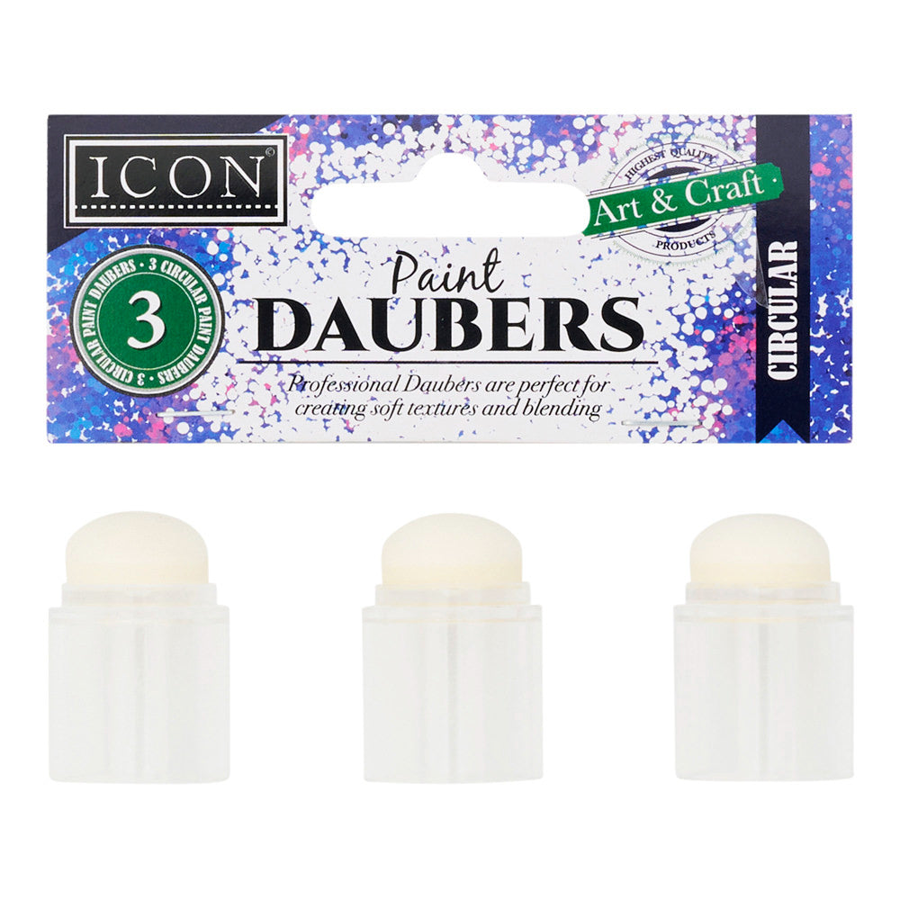 Icon Paint Daubers - Circular - Pack of 3-Daubers & Blenders-Icon | Buy Online at Stationery Shop