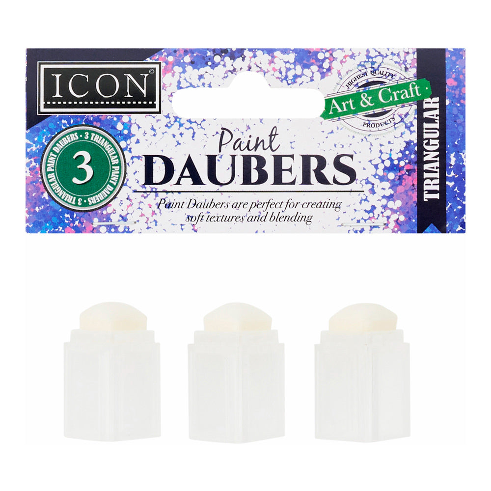 Icon Paint Daubers - Triangular - Pack of 3-Daubers & Blenders-Icon | Buy Online at Stationery Shop