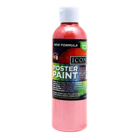Icon Pearlescent Poster Paint - 300ml - Red-Pearlescent Craft Paints-Icon | Buy Online at Stationery Shop