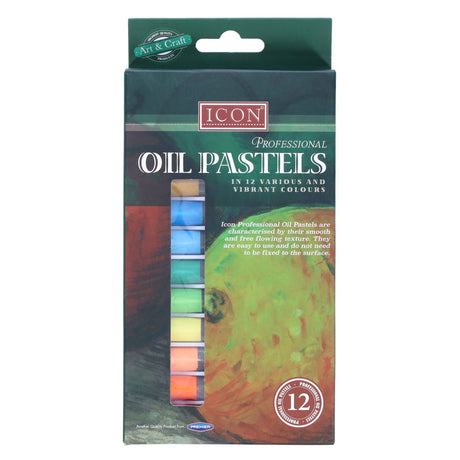 Icon Professional Oil Pastels - Box of 12-Pastels-Icon|StationeryShop.co.uk
