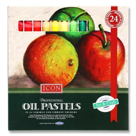 Icon Professional Oil Pastels - Vibrant Colours - Box of 24 | Stationery Shop UK