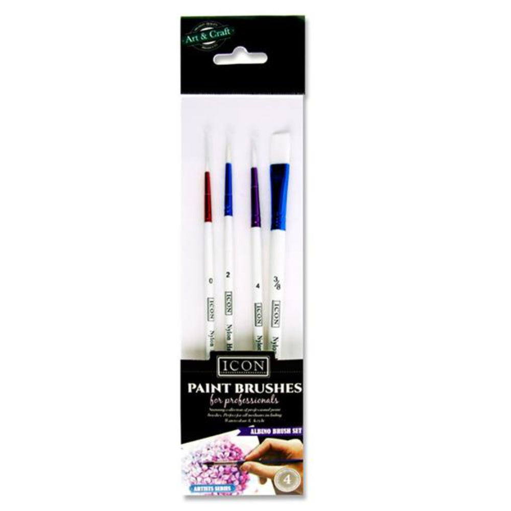 Icon Professional Paint Brush Set - Albino - Set of 4-Paint Brushes-Icon | Buy Online at Stationery Shop