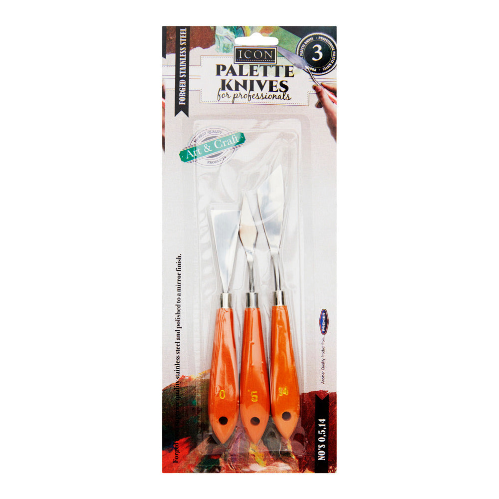 Icon Professional Palette Knives - Set of 3-Palettes & Knives-Icon | Buy Online at Stationery Shop