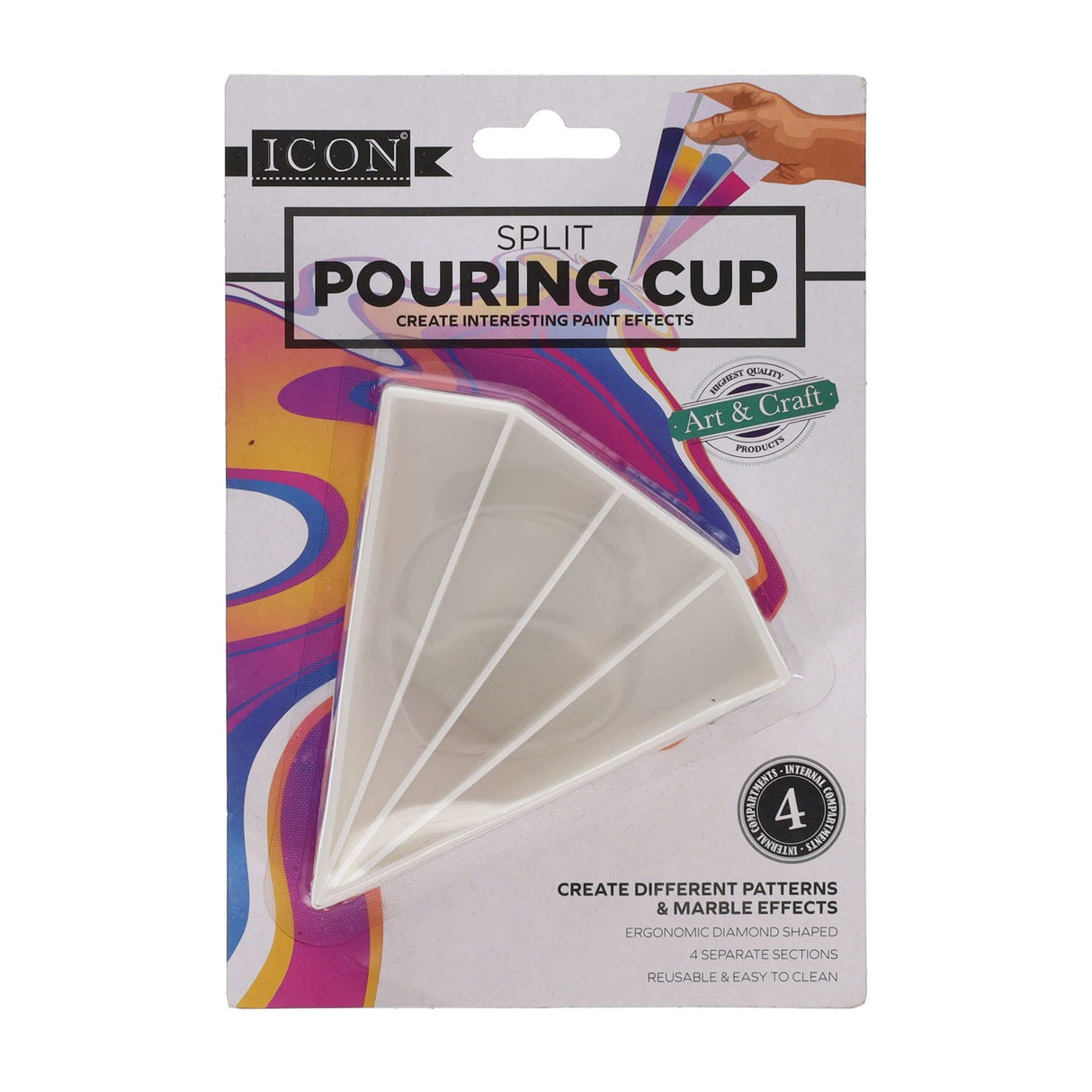 Icon Split Pouring Cup With 4 Seperate Sections | Stationery Shop UK