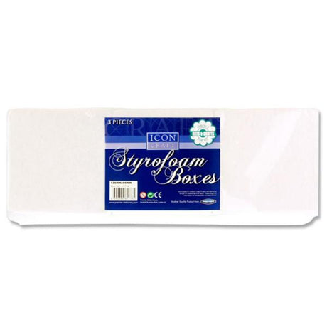 Icon Styrofoam Boxes - 135mm x 80mm - Square - Pack of 3-Styrofoam/Polyestyrene-Icon | Buy Online at Stationery Shop