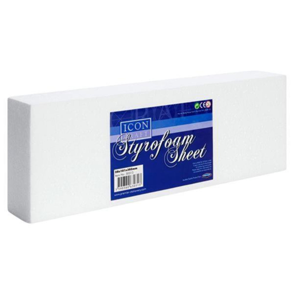 Icon Styrofoam Sheet - 50x101x305mm-Styrofoam/Polyestyrene-Icon|StationeryShop.co.uk