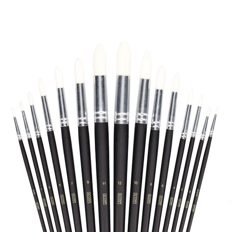 Icon Taklon Paint Brush Set - Round - Pack of 12