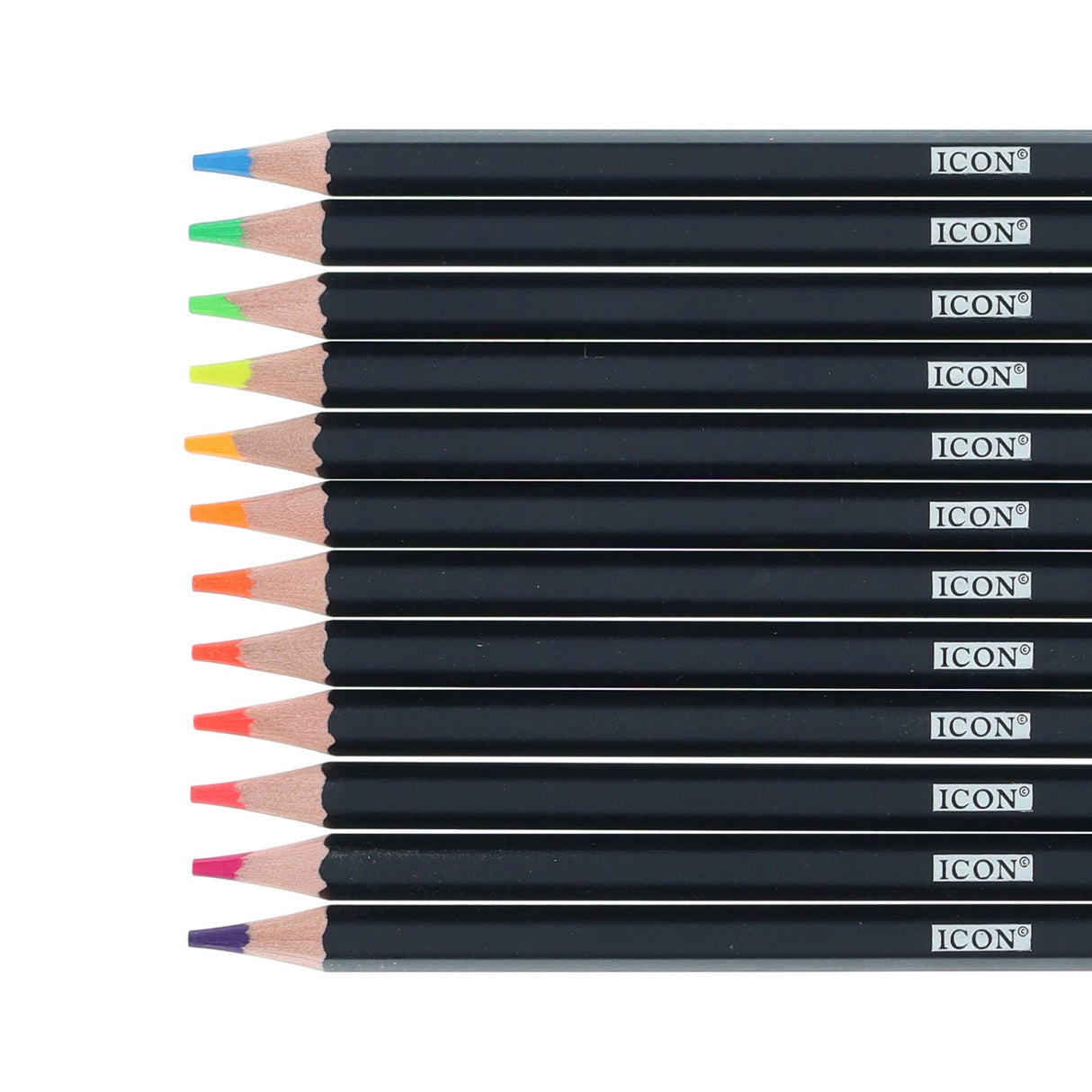 Icon Tin Colouring Pencils - Neon - Box of 12