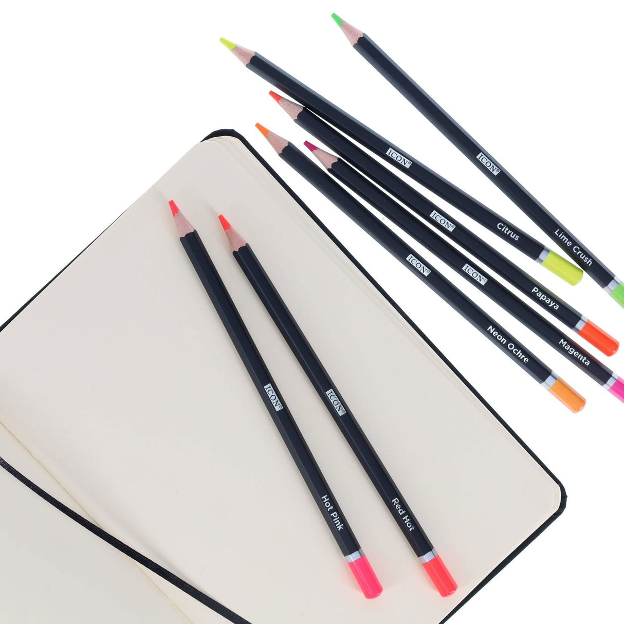 Icon Tin Colouring Pencils - Neon - Box of 12