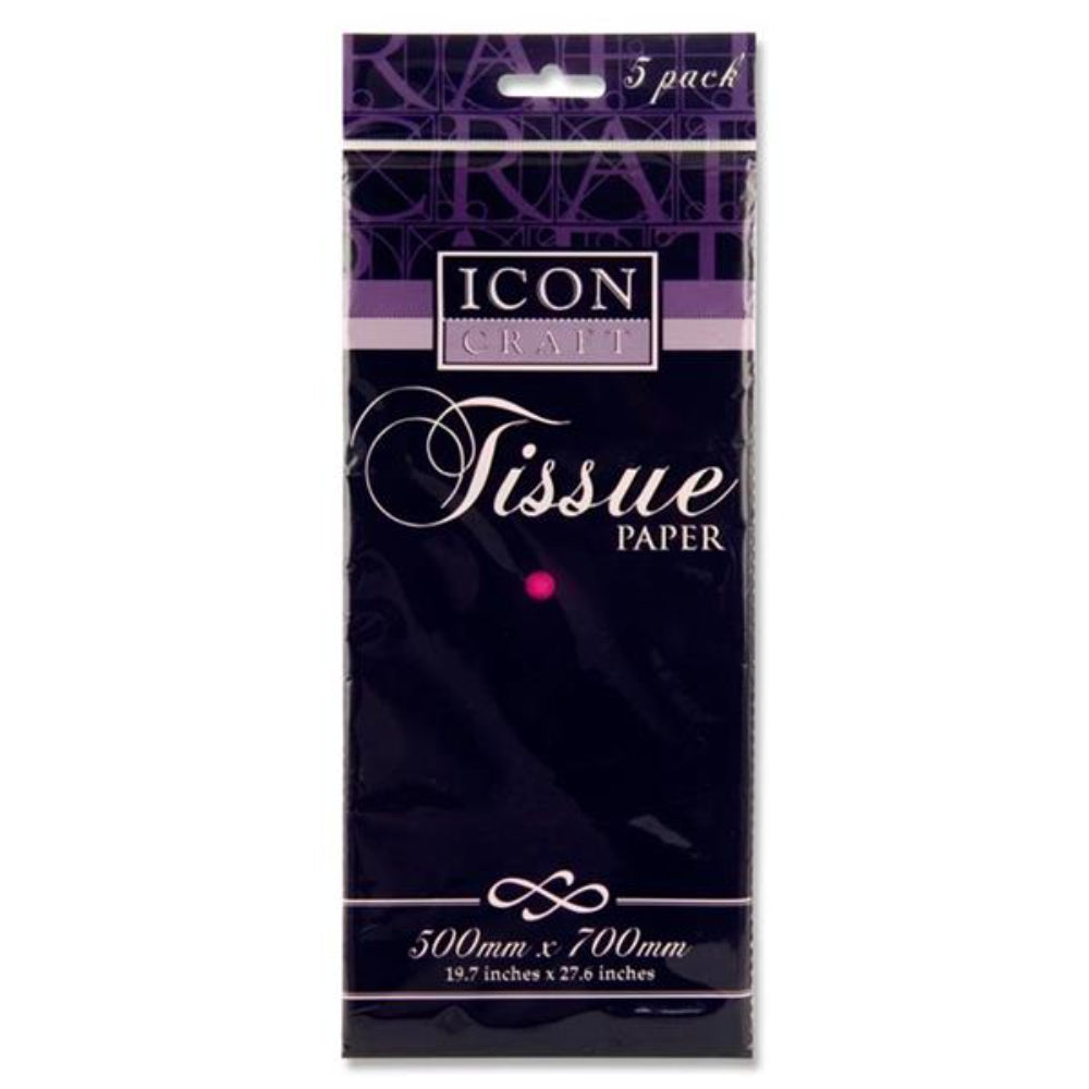 Icon Tissue Paper - 500mm x 700mm - Fuchsia - Pack of 5-Tissue Paper-Icon|StationeryShop.co.uk