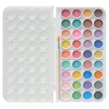 Icon Watercolour Art Set Pearlescent - 36 pieces-Paint Sets-World of Colour|StationeryShop.co.uk