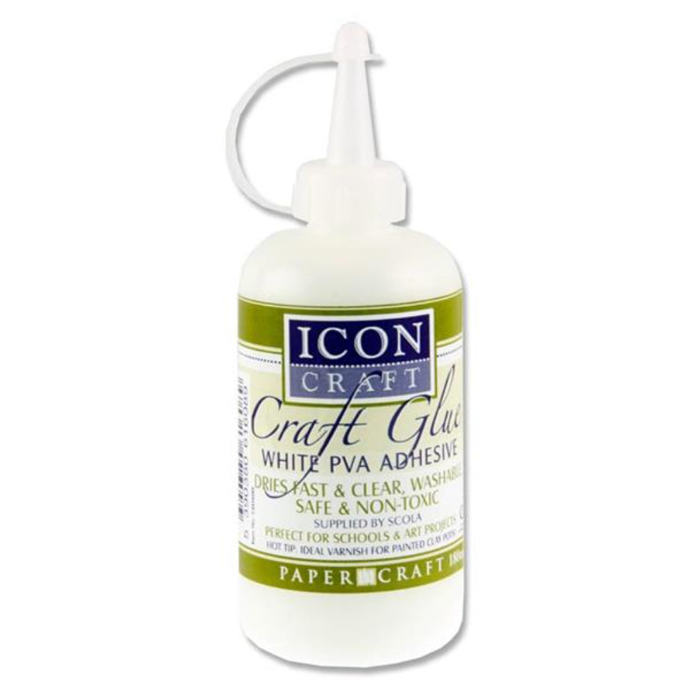 Icon White PVA Craft Glue - 180ml | Stationery Shop UK