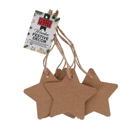 Icon Wooden Festive Decor - Star - Pack of 5