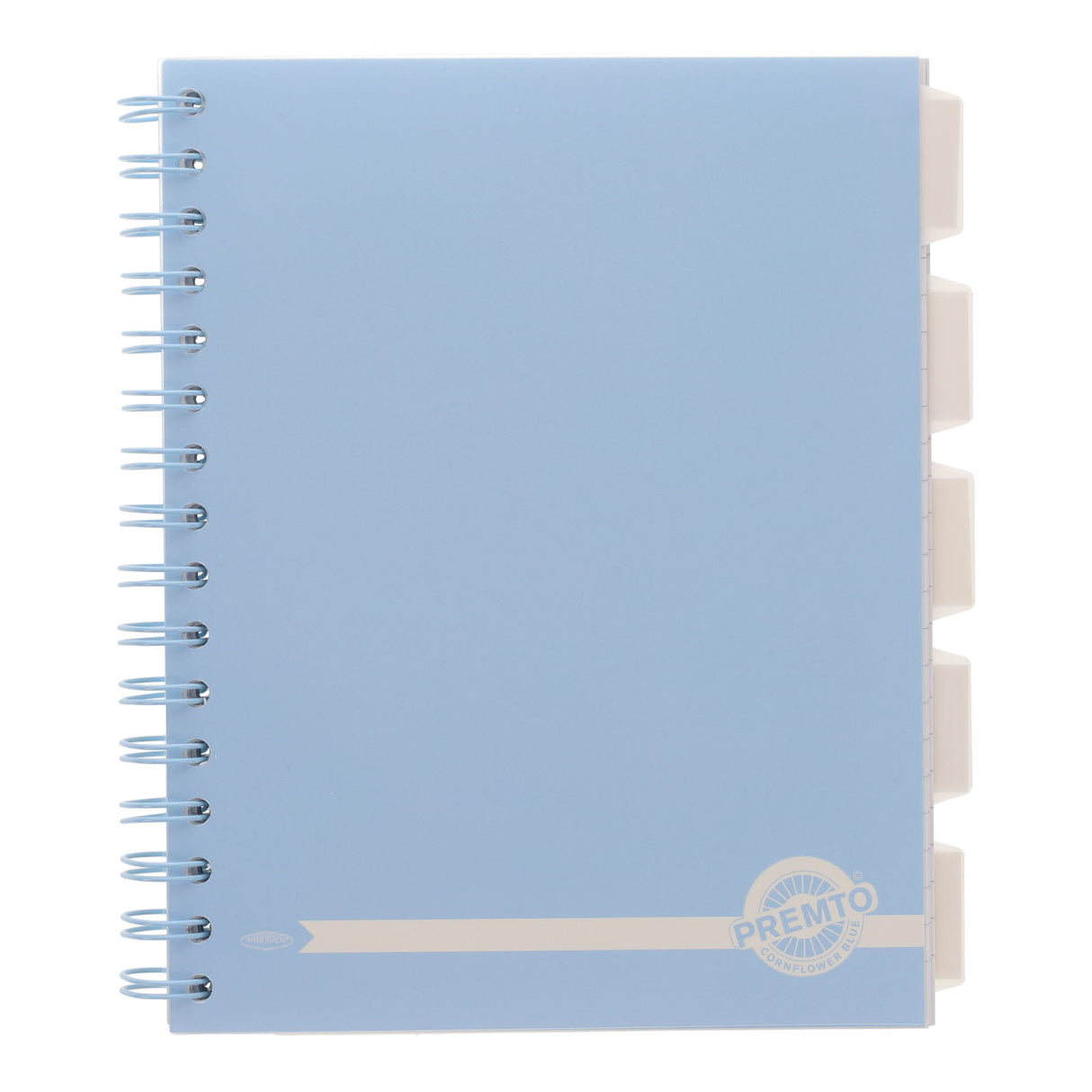 Premto Pastel A5 Wiro Project Book - 5 Subjects - 250 Pages - Cornflower Blue
