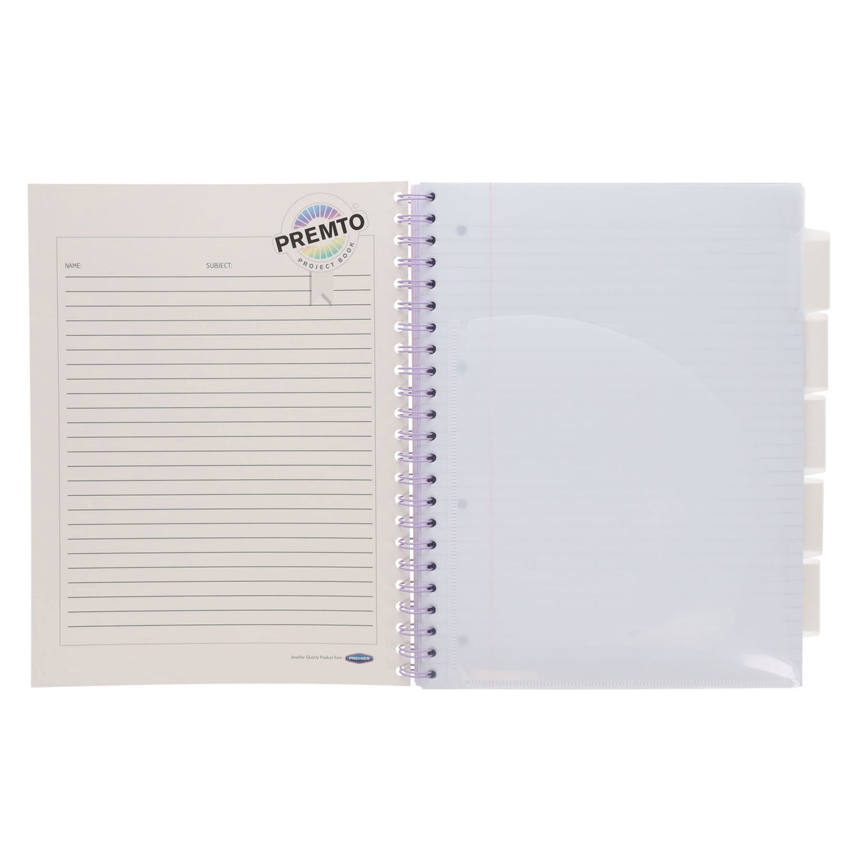 Premto Pastel A4 Wiro Project Book - 5 Subjects - 200 Pages - Primrose Yellow
