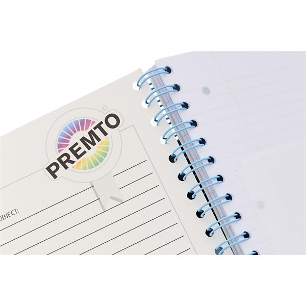 Premto Pastel A4 Wiro Project Book - 5 Subjects - 200 Pages - Primrose Yellow
