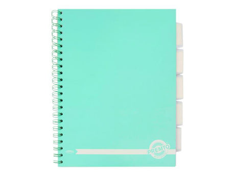 Premto Pastel A4 Wiro Project Book - 5 Subjects - 200 Pages - Mint Magic