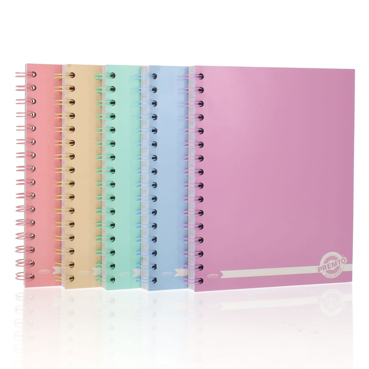 Premto Pastel A5 Wiro Notebook - 200 Pages - Pink Sherbet