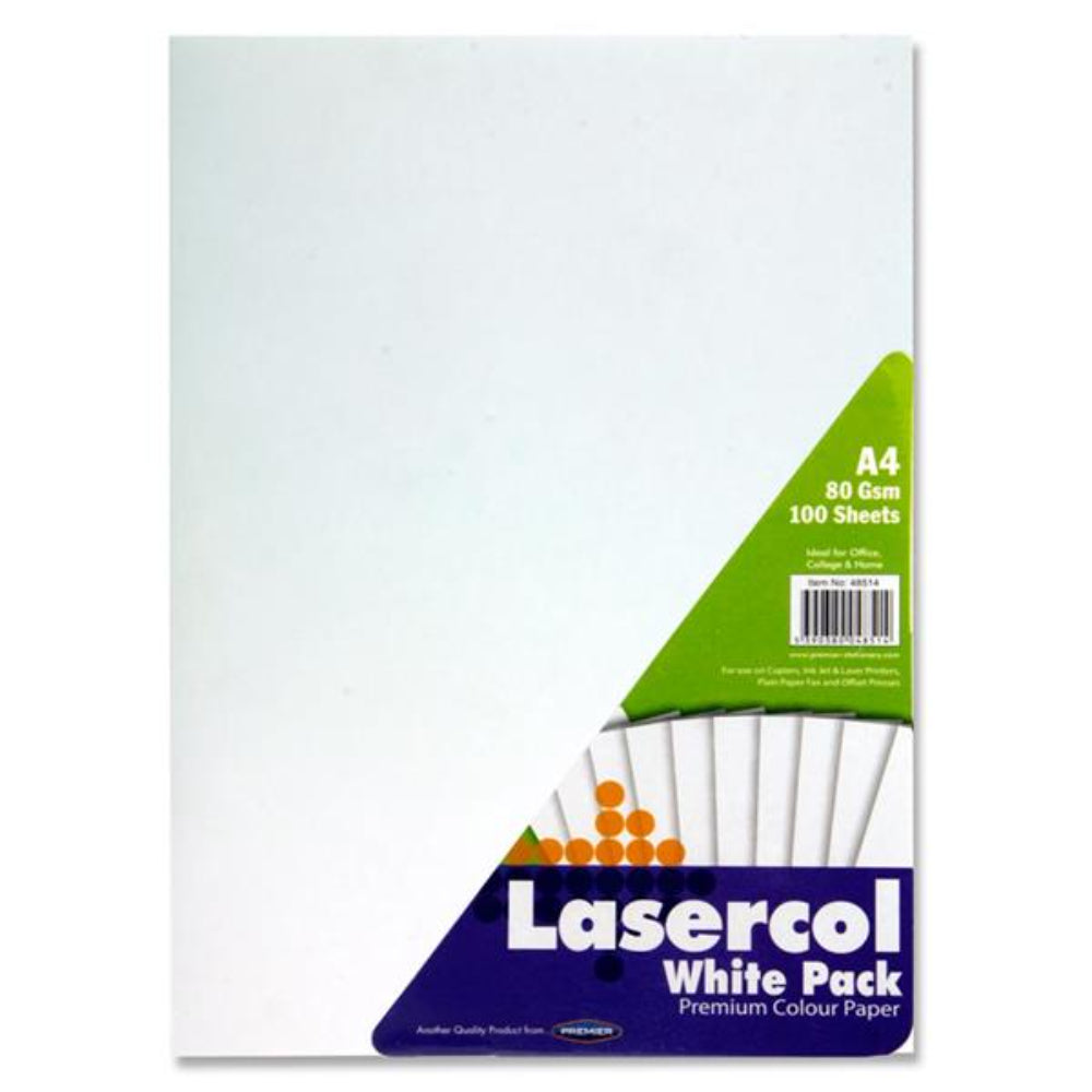 Lasercol A4 Printer Paper - 80gsm - White - 100 Sheets | Stationery Shop UK
