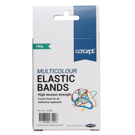 Concept Rubber Bands - Various Sizes - 100g Box