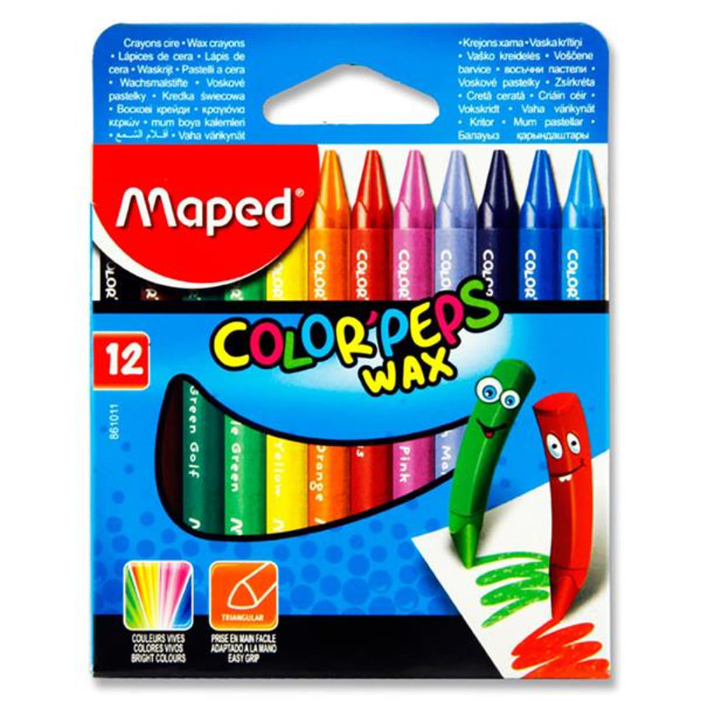 Maped Color'Peps Triangular Wax Crayons - Box of 12