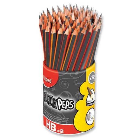 Maped Black'Peps Triangular HB Pencil-Pencils-Maped|StationeryShop.co.uk