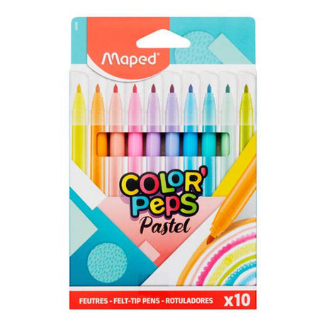 Maped Color'Peps Felt Tip Pens - Pastel - Pack of 10-Felt Tip Pens-Maped|StationeryShop.co.uk