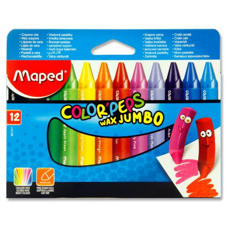 Maped Color'Peps Jumbo Wax Crayons - Box of 12 | Stationery Shop UK