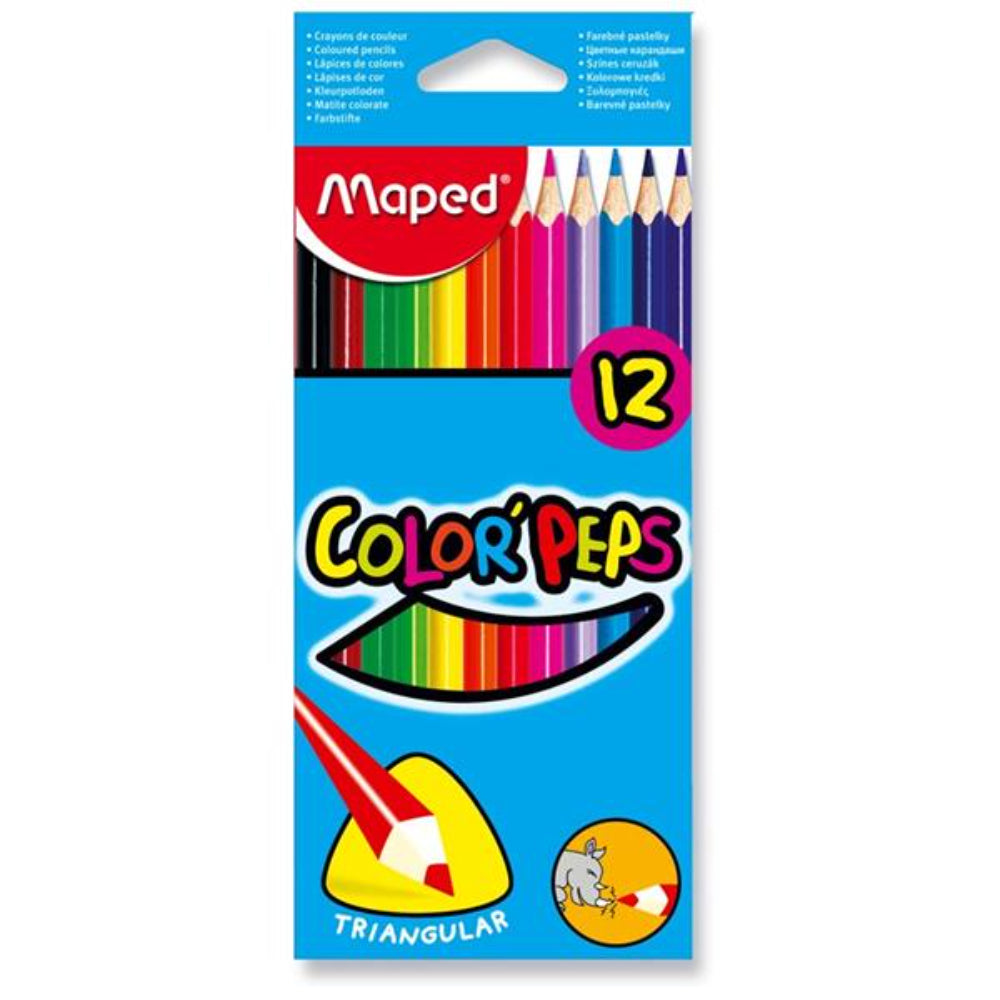 Maped Color'Peps Triangular Colouring Pencils - Pack of 12-Colouring Pencils-Maped | Buy Online at Stationery Shop