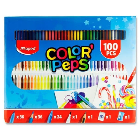 Maped Creativ Color'peps Colouring Kit - 100 Pieces-Creative Art Sets-Maped | Buy Online at Stationery Shop