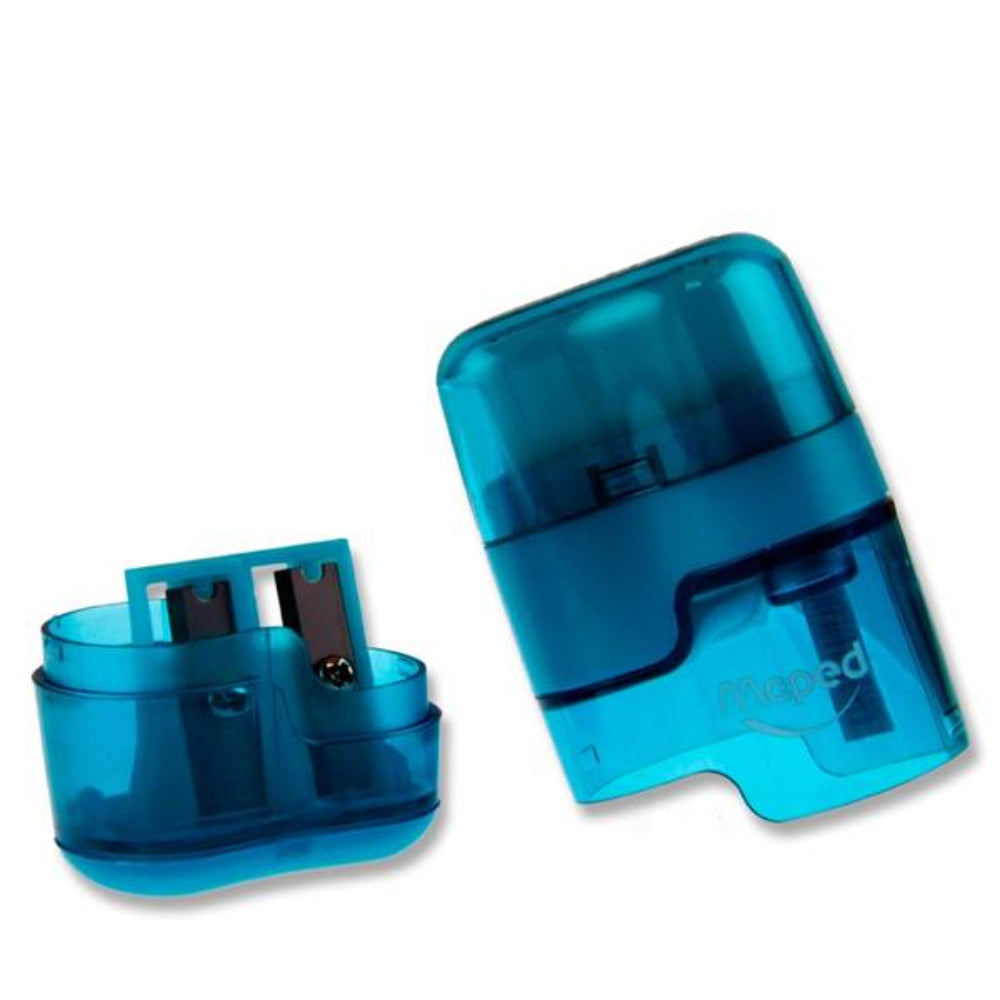 Maped Duo Connect Twin Hole Sharper & Eraser - Translucent Green-Sharpeners-Maped|StationeryShop.co.uk