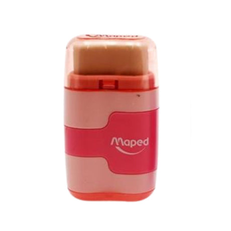 Maped Duo Twin Hole Sharpener & Eraser - Pink-Erasers-Maped | Buy Online at Stationery Shop